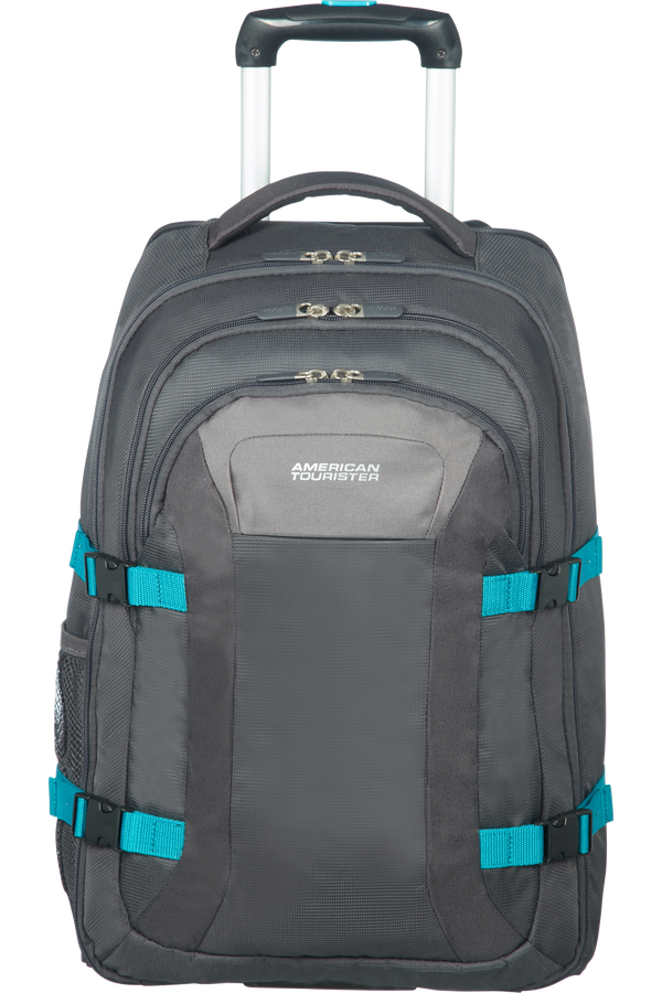 American Tourister Road Quest Sac &agrave; dos ordinateur avec roulettes 39.6cm/15.6inch  Grey/Turquoise