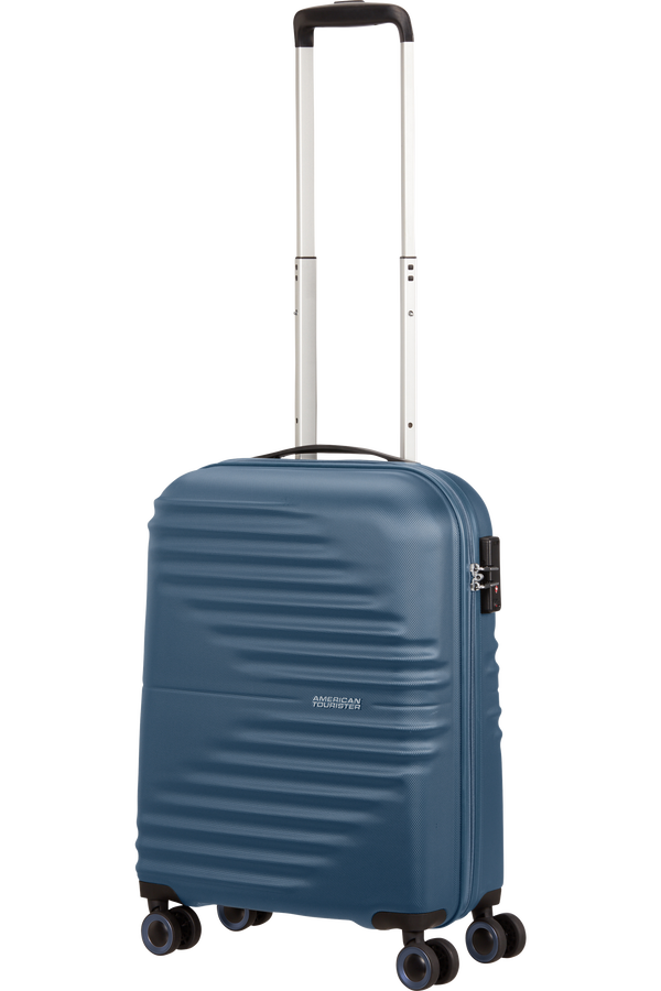 American Tourister Wavetwister Spinner TSA 55cm  Bleu marine foncé