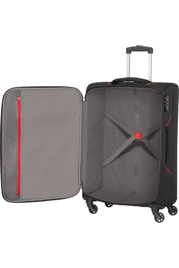 American Tourister Summer Session Spinner TSA M  Noir/Rouge