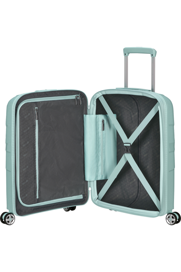 American Tourister StarVibe Spinner Expandable TSA 55cm  Metallic Surf Blue American Tourister StarVibe Spinner Expandable TSA 55cm  Metallic Surf Blue