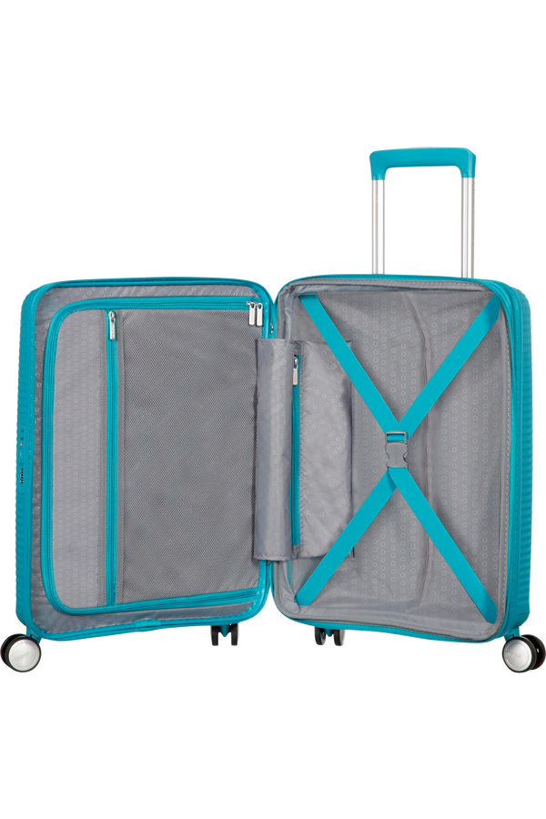 American Tourister Soundbox Spinner extensible 55cm Summer Blue American Tourister Soundbox Spinner extensible 55cm Summer Blue