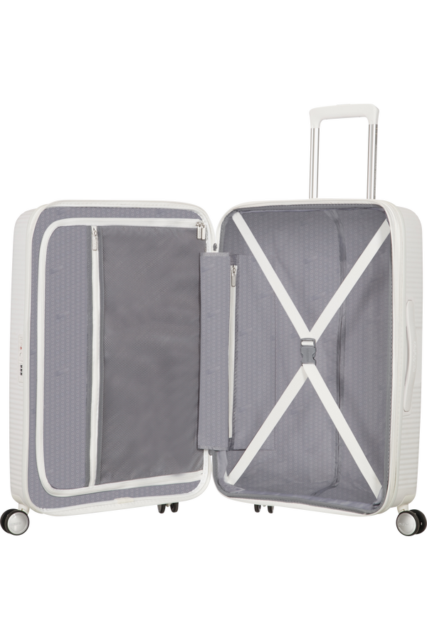 American Tourister Soundbox Spinner uitbreidbaar 67cm Pure White American Tourister Soundbox Spinner uitbreidbaar 67cm Pure White