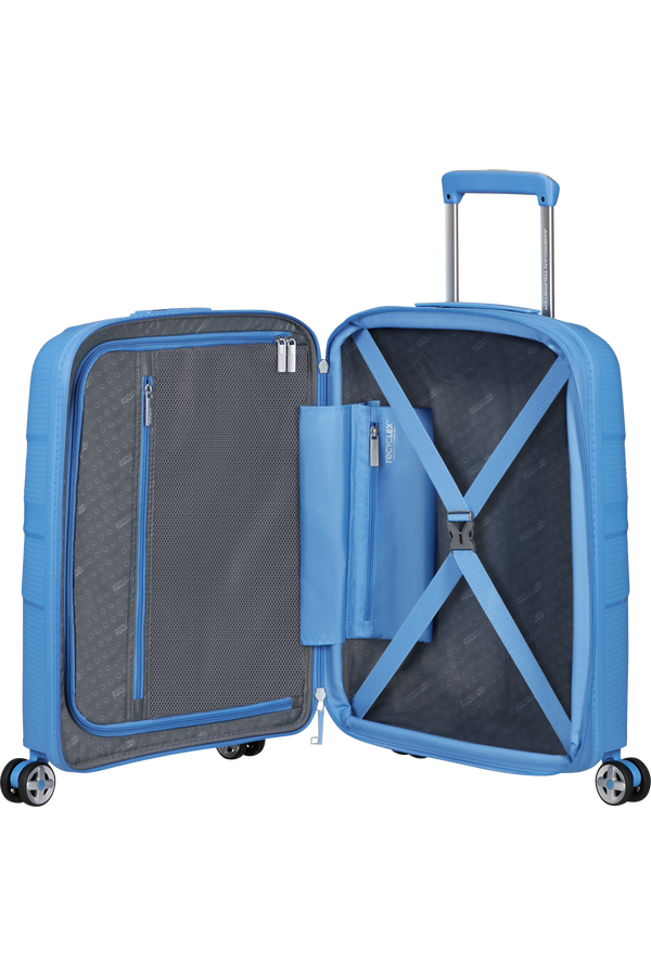 American Tourister StarVibe Spinner Expandable TSA 55cm Tranquil Blue American Tourister StarVibe Spinner Expandable TSA 55cm Tranquil Blue