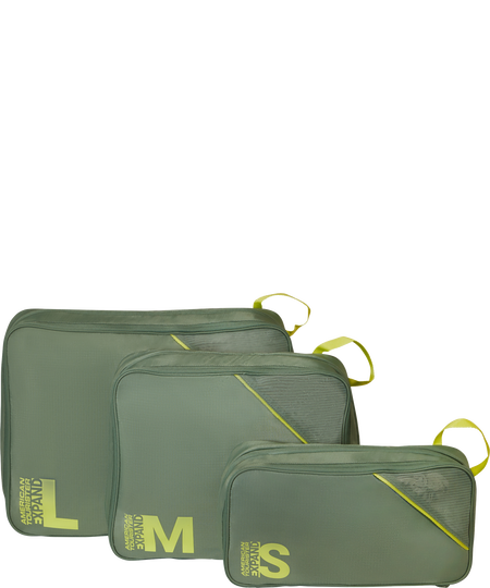 Packing Cubes Set van 3 packing cubes | American Tourister American Tourist. Ta Packing Cubes S/M/L  Olive/Lime