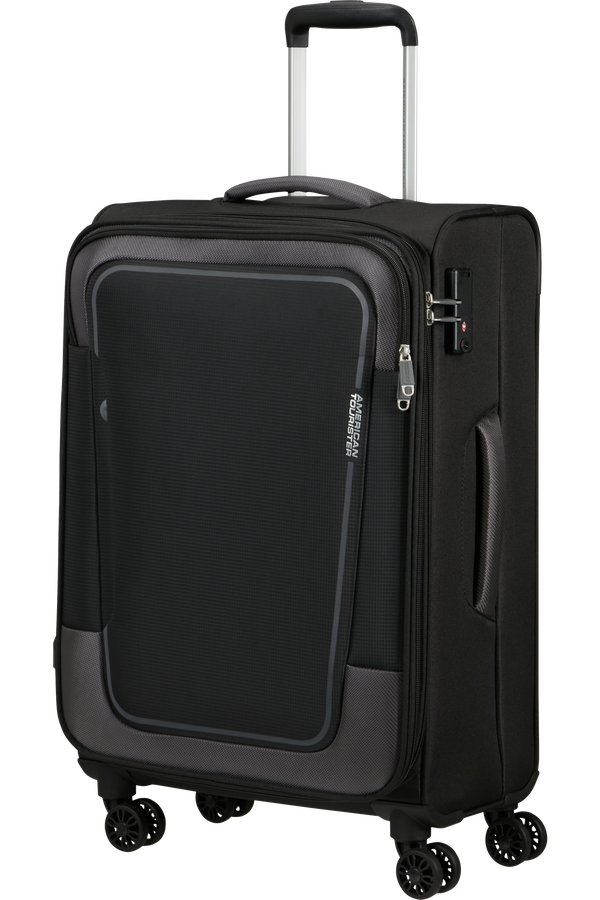 American Tourister Pulsonic Spinner Expandable 68cm  Asphalt Black American Tourister Pulsonic Spinner Expandable 68cm  Asphalt Black