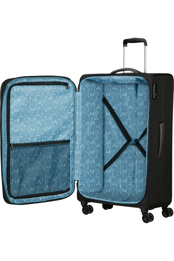 American Tourister Pulsonic Spinner Expandable 81cm  Asphalt Black American Tourister Pulsonic Spinner Expandable 81cm  Asphalt Black