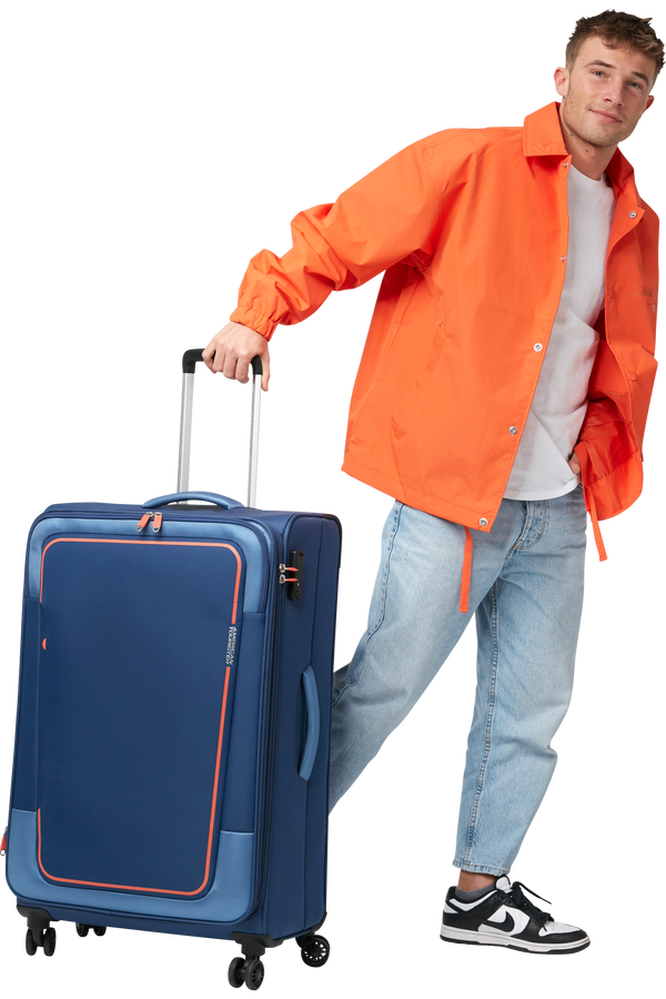 American Tourister Pulsonic Spinner Expandable 81cm  Combat Navy