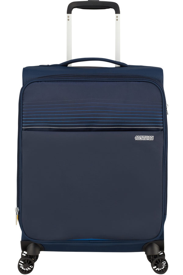 American Tourister Lite Ray Spinner TSA Expandable 55cm  Bleu marine foncé