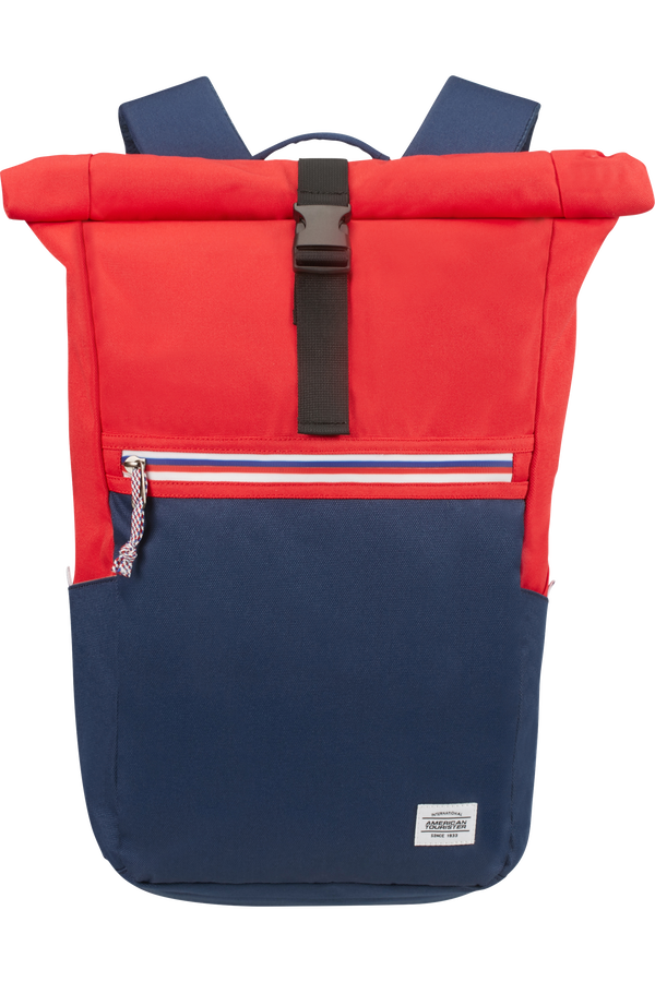 American Tourister Upbeat Rolltop Laptop Backpack Zip 14.1'  Blauw/Rood