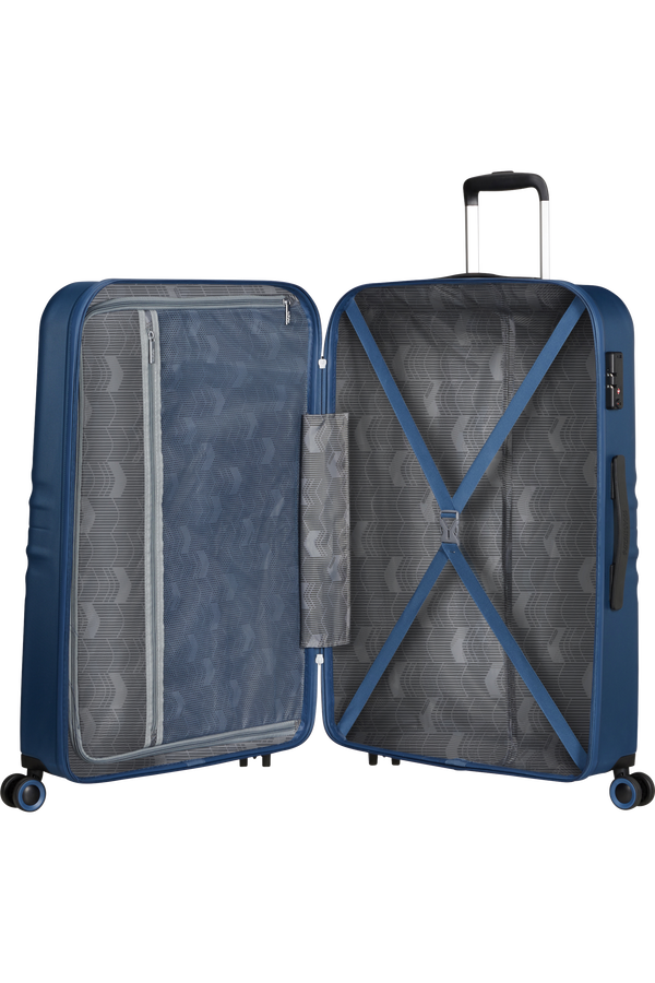 American Tourister Wavetwister Spinner TSA 77cm  Bleu marine fonc&eacute;