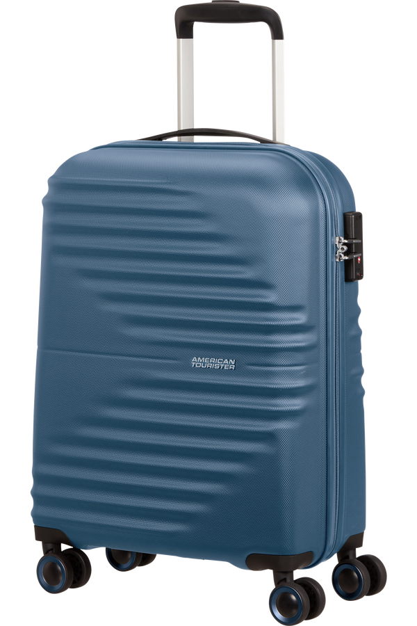 American Tourister Wavetwister Spinner TSA 55cm  Bleu marine foncé