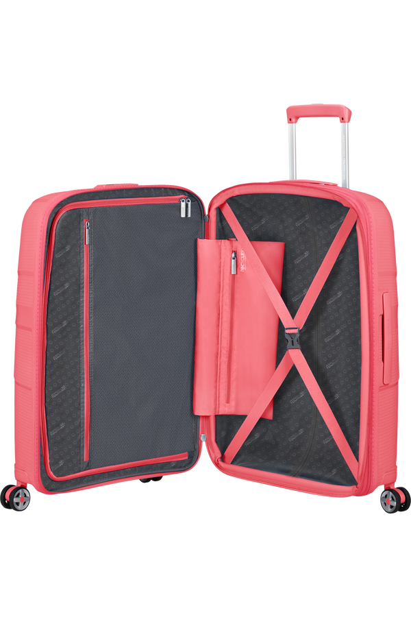 American Tourister StarVibe Spinner Expandable TSA 67cm Sun Kissed Coral
