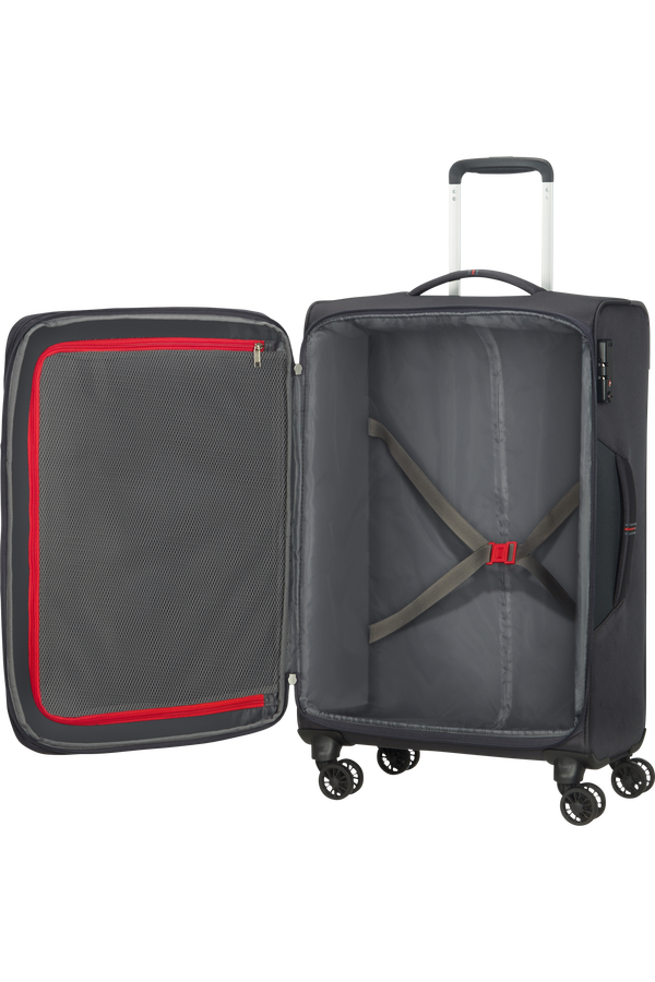 American Tourister Crosstrack Spinner Expandable 67cm  Gris/Rouge American Tourister Crosstrack Spinner Expandable 67cm  Gris/Rouge