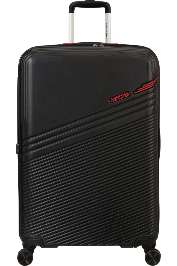 American Tourister Triple Trace Spinner TSA Expandable 76cm Noir/Rouge