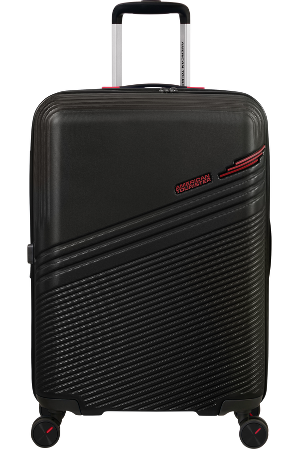 American Tourister Triple Trace Spinner TSA Expandable 67cm Noir/Rouge