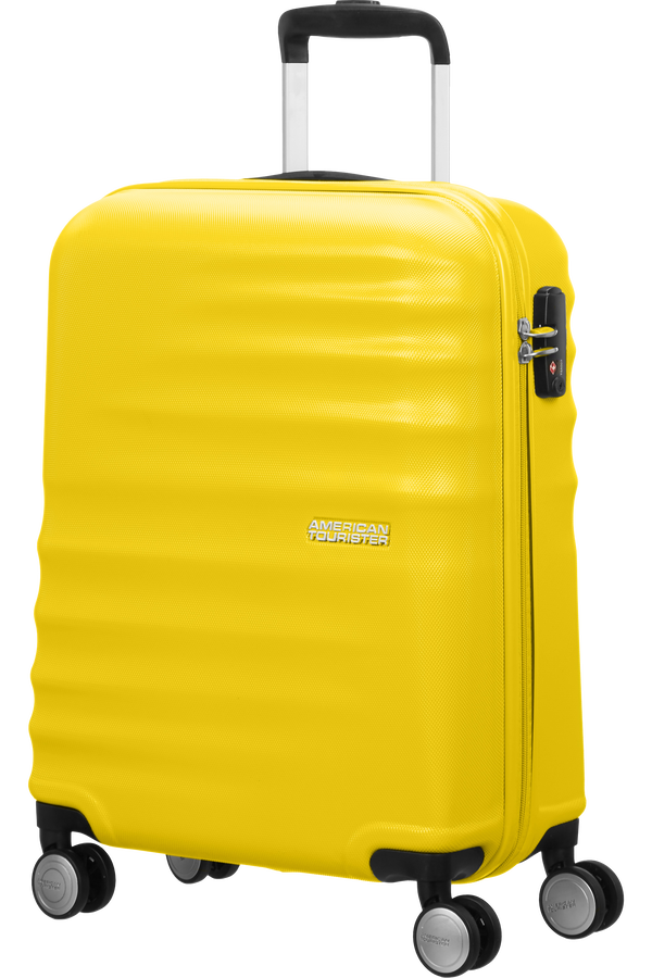 American Tourister Wavebreaker Handbagage koffer met 4 wielen 55x40x20cm Sunny Yellow
