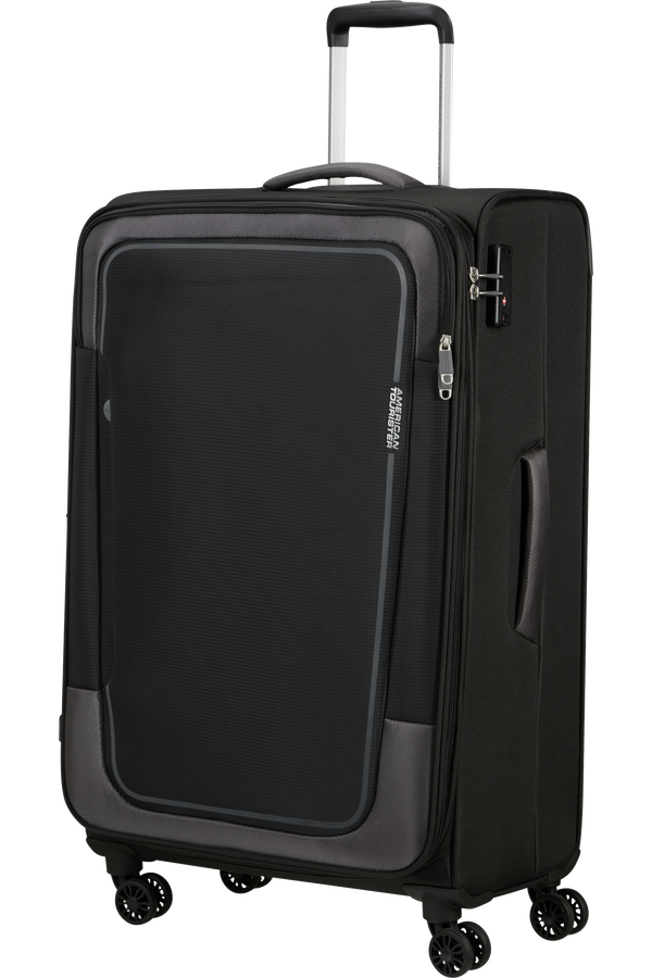American Tourister Pulsonic Spinner Expandable 81cm  Asphalt Black American Tourister Pulsonic Spinner Expandable 81cm  Asphalt Black