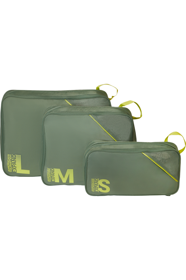 Packing Cubes Set van 3 packing cubes | American Tourister American Tourist. Ta Packing Cubes S/M/L  Olive/Lime