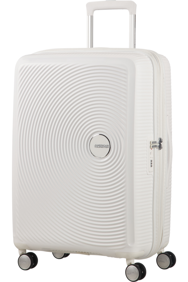 American Tourister Soundbox Spinner uitbreidbaar 67cm Pure White American Tourister Soundbox Spinner uitbreidbaar 67cm Pure White