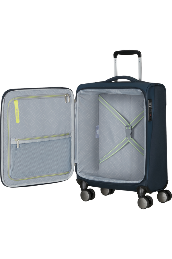 American Tourister Wanderlite Spinner TSA S  Bleu marine foncé
