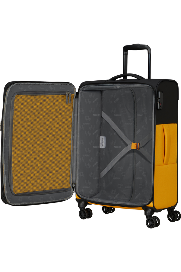American Tourister Daring Dash Spinner Expandable TSA L  Black/Yellow