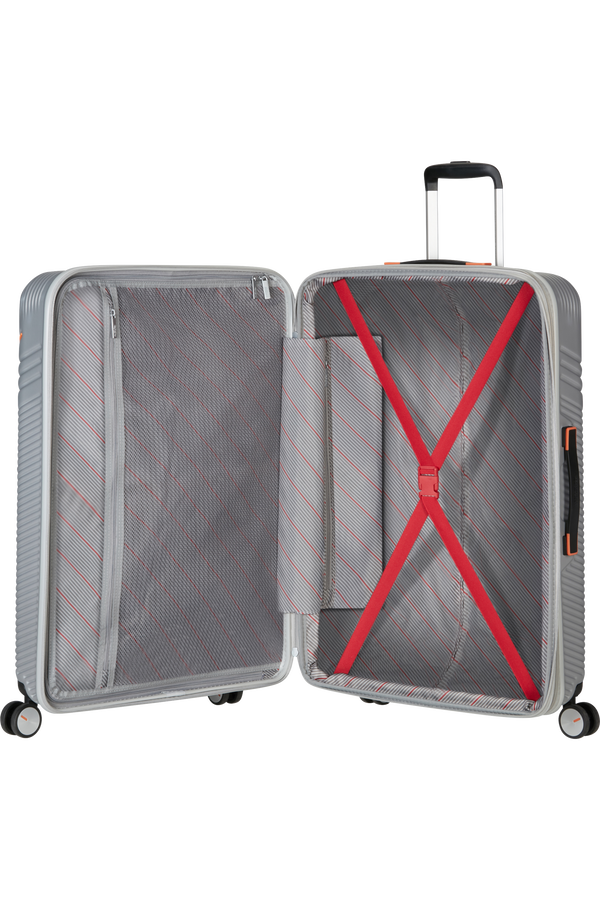 American Tourister Triple Trace Spinner TSA Expandable 76cm  Silver/Orange