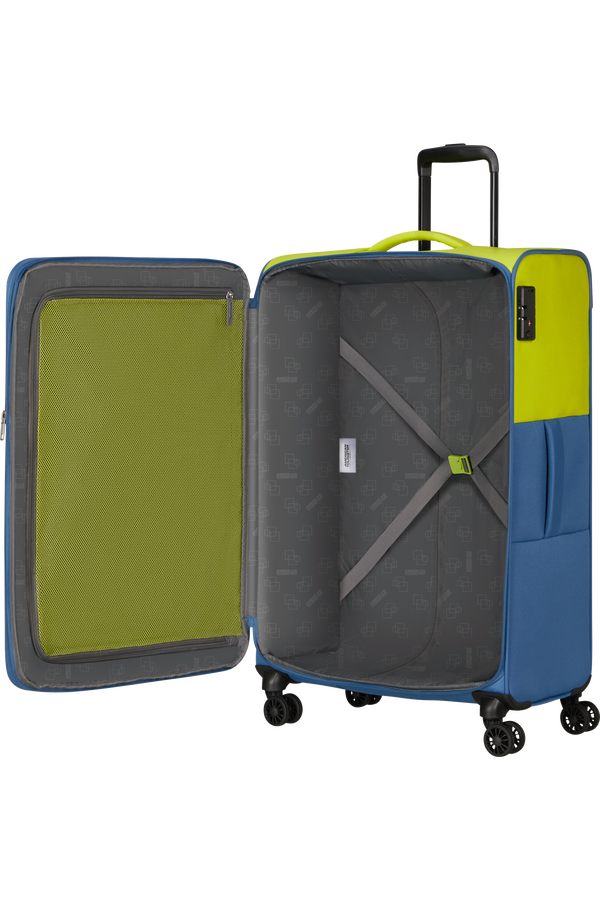 American Tourister Daring Dash Spinner Expandable TSA L  Lime/Coronet