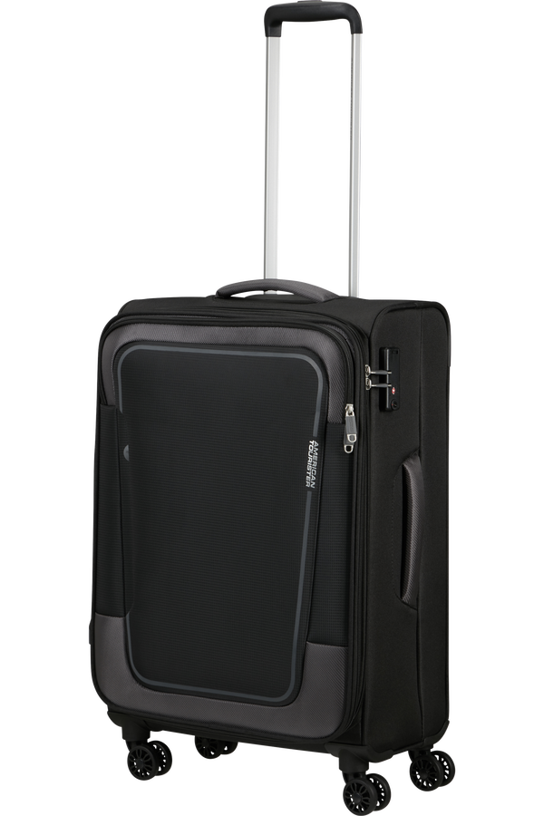 American Tourister Pulsonic Spinner Expandable 68cm  Asphalt Black American Tourister Pulsonic Spinner Expandable 68cm  Asphalt Black