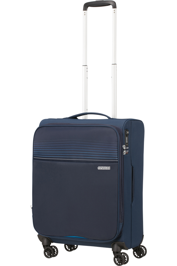 American Tourister Lite Ray Spinner TSA Expandable 55cm  Bleu marine foncé