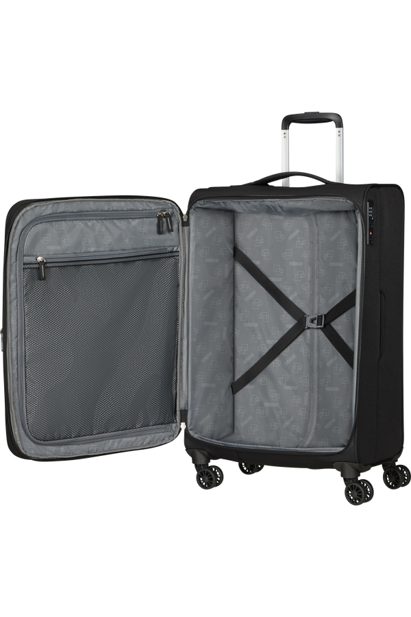 American Tourister Aerospin Spinner Expandable M  Zwart