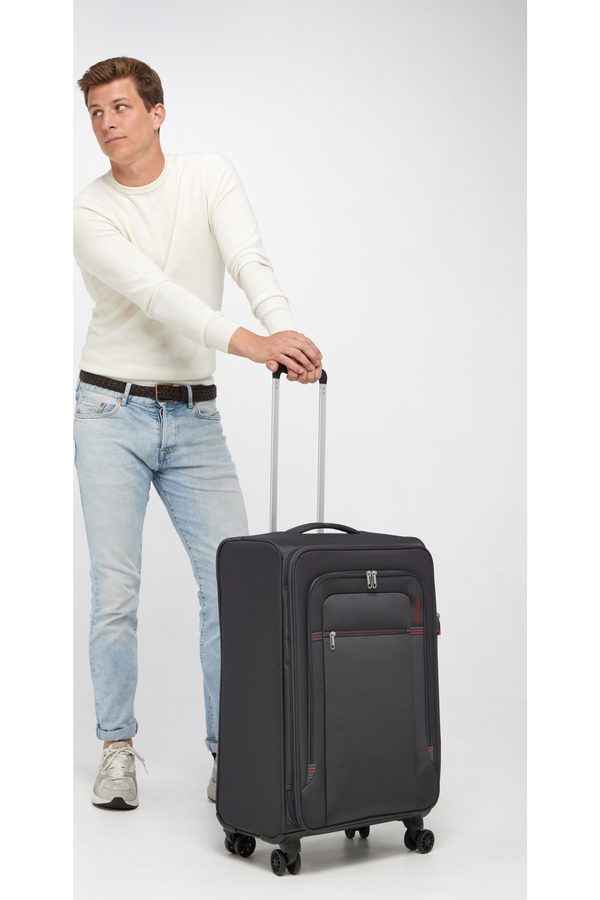 American Tourister Crosstrack Spinner Expandable 67cm  Gris/Rouge American Tourister Crosstrack Spinner Expandable 67cm  Gris/Rouge