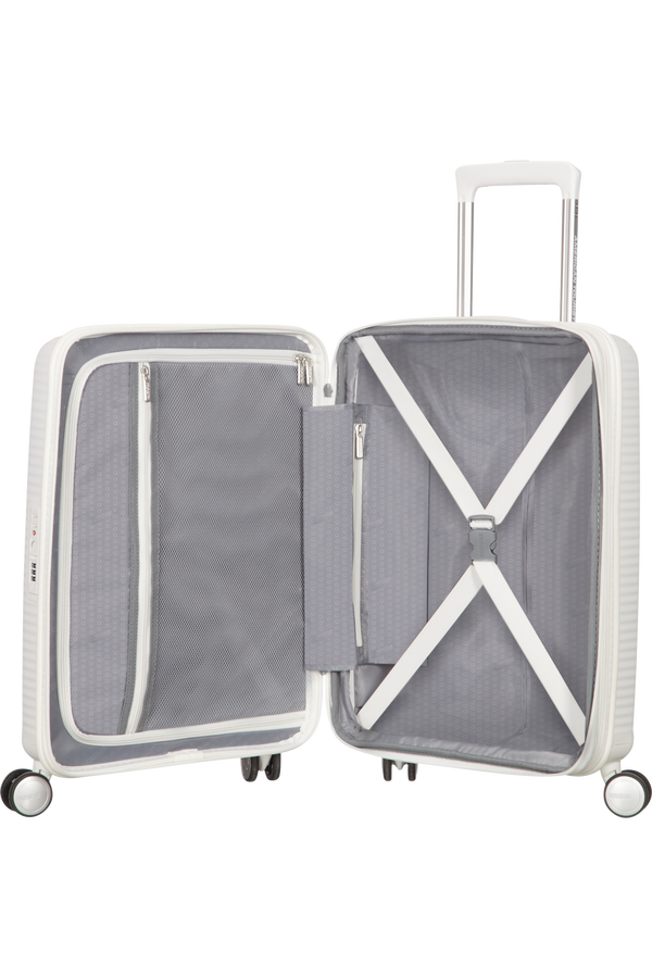 American Tourister Soundbox Spinner uitbreidbaar 55cm Pure White