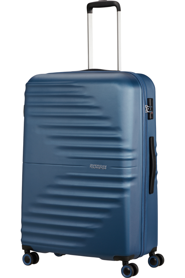 American Tourister Wavetwister Spinner TSA 77cm  Bleu marine fonc&eacute;